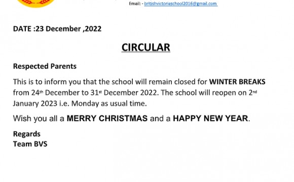 WINTER BREAKS from 24th December to 31st December 2022